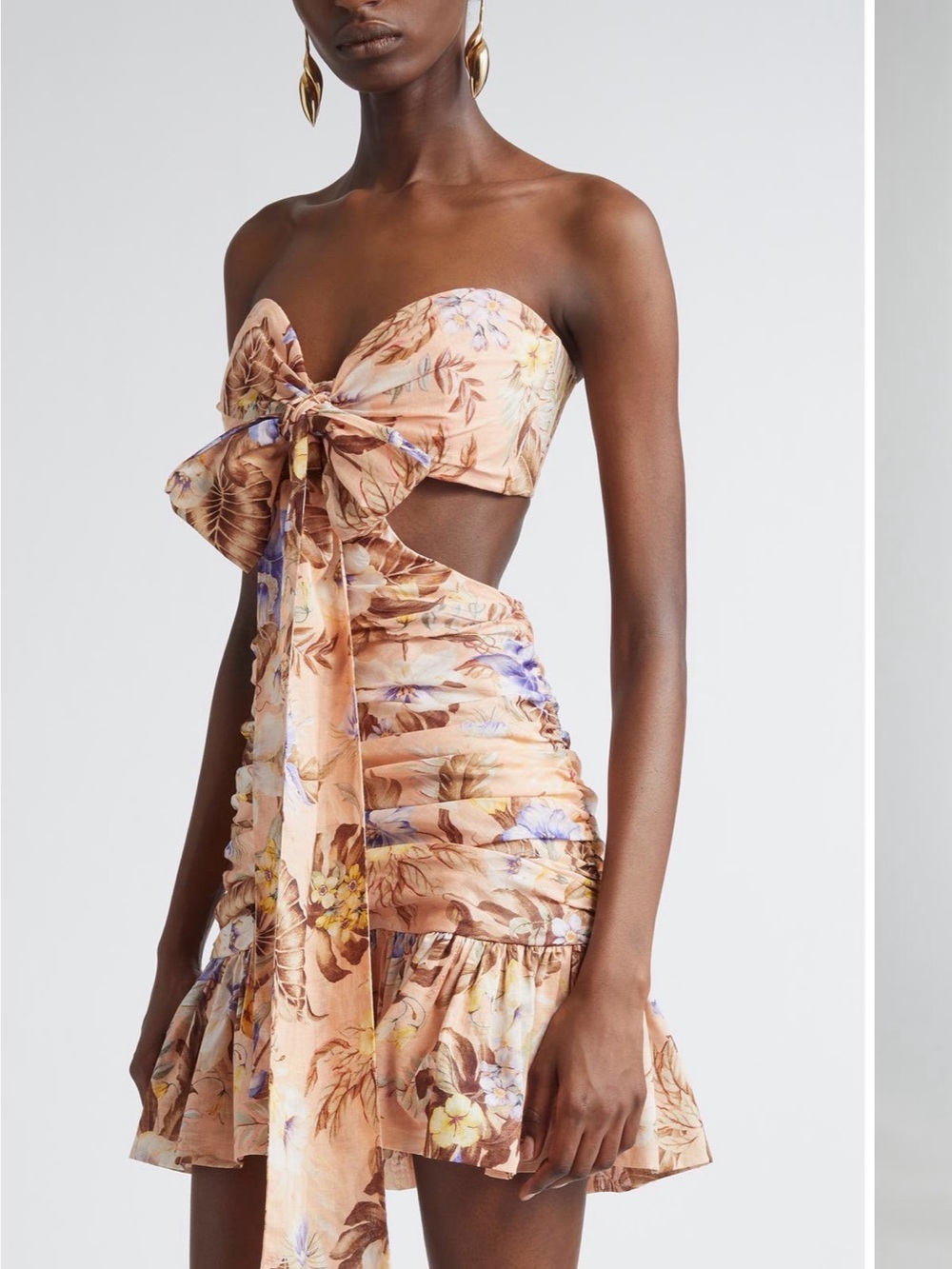Zimmermann Peach Floral Mini Dress